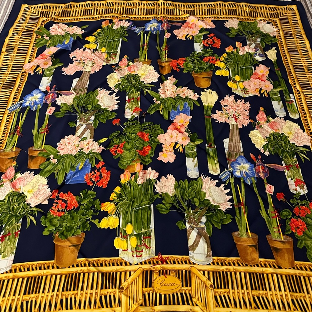 Gucci Floral Silk Scarf